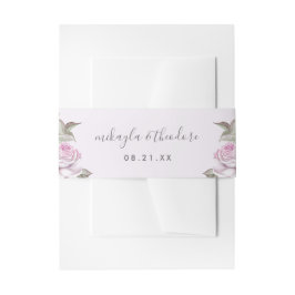 Schöne, weiche Lila Rose Hochzeit Einladungsbanderole
