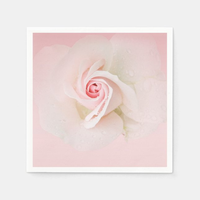 Schöne weiche Rosa Rose Elegantes Brautparty Serviette (Vorderseite)