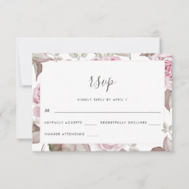 Schöne weiche Rose Hochzeit Rsvp