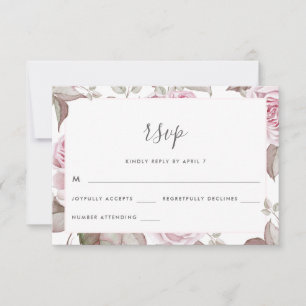 Schöne weiche Rose Hochzeit Rsvp