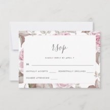 Schöne weiche Rose Hochzeit Rsvp
