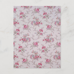 Schöne weiche Vintage-Rosen und Blätter Postkarte