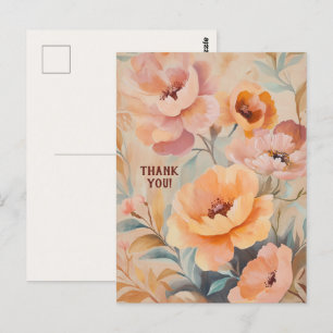 Schöne weiche wilde Blumen BLANK DANKESCHÖN Postkarte