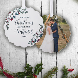 Schöne Weihnachten Florals 1. Weihnachten Verheira Ornament Karte