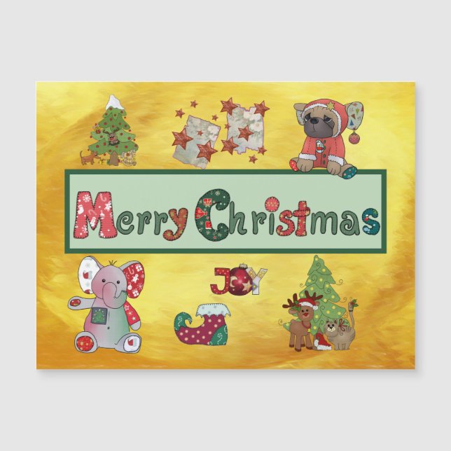 Schöne Weihnachten Magnetkarte (Vorderseite)