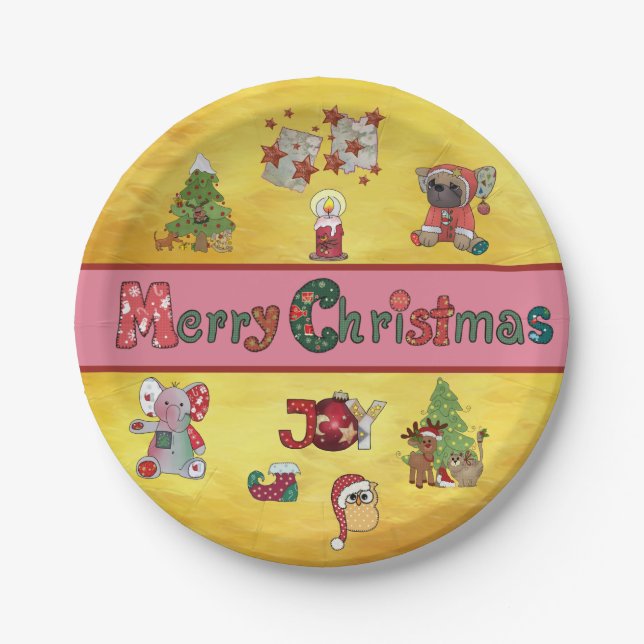 Schöne Weihnachten Pappteller (Vorderseite)