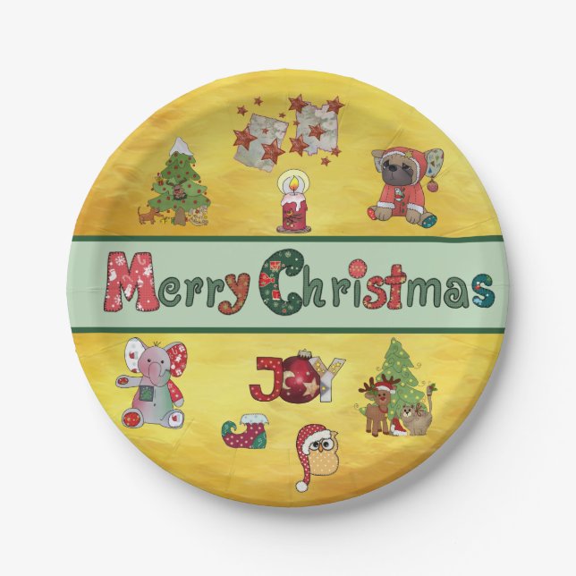 Schöne Weihnachten Pappteller (Vorderseite)