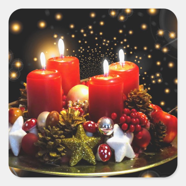 Schöne Weihnachten Quadratischer Aufkleber (Vorderseite)