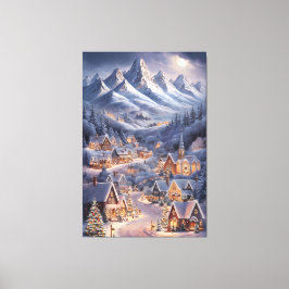 Schöne Weihnachten Winter Wonderland Grußkarte  Leinwanddruck