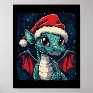 Schöne Weihnachten wünscht sich ein Niedlicher Dra Poster