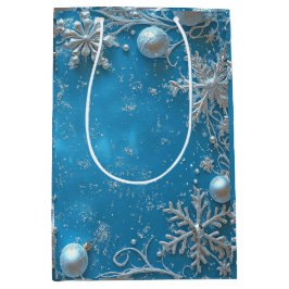Schöne Weihnachts-Glitzer-Schneeflocken-Ornamente Mittlere Geschenktüte