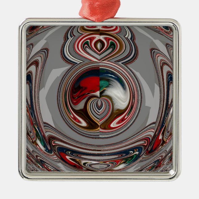Schöne Weihnachts-Urlaub Saison Farben Silbernes Ornament (Vorne)