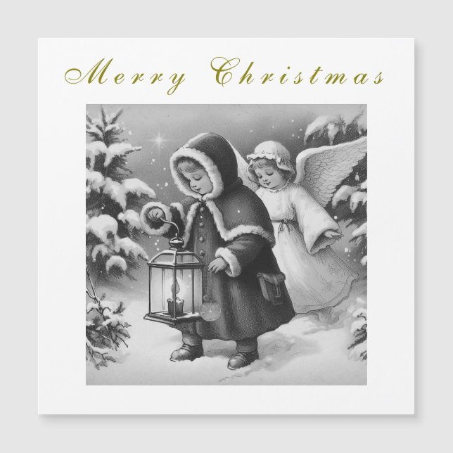 Schöne WeihnachtsAngels Urlaub Magnetkarte (Vorderseite)