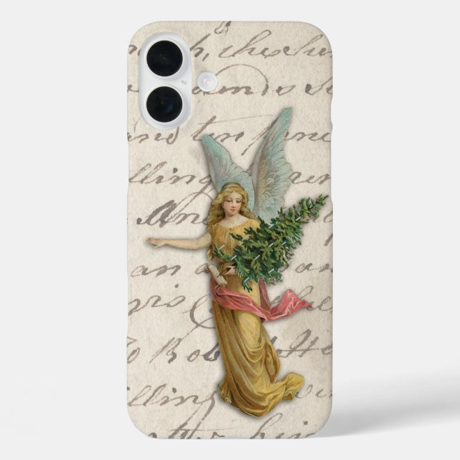 Schöne Weihnachtsbaum Angel Antique Viktorianisch  iPhone 16 Plus Hülle (Rückseite)