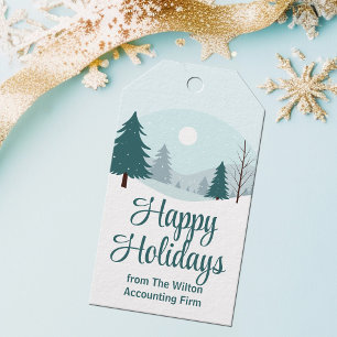 Schöne Weihnachtsbäume Winterurlaub Party Geschenkanhänger