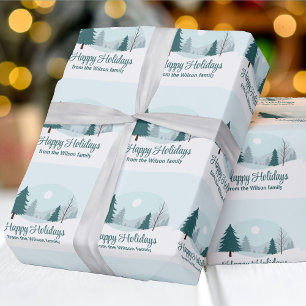 Schöne Weihnachtsbäume Winterurlaub Party Geschenkpapier