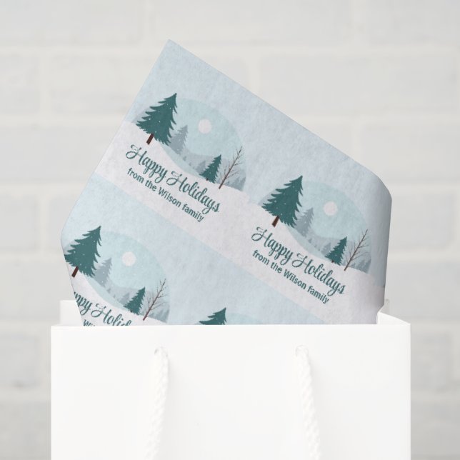 Schöne Weihnachtsbäume Winterurlaub Party Seidenpapier (Geschenktüte)