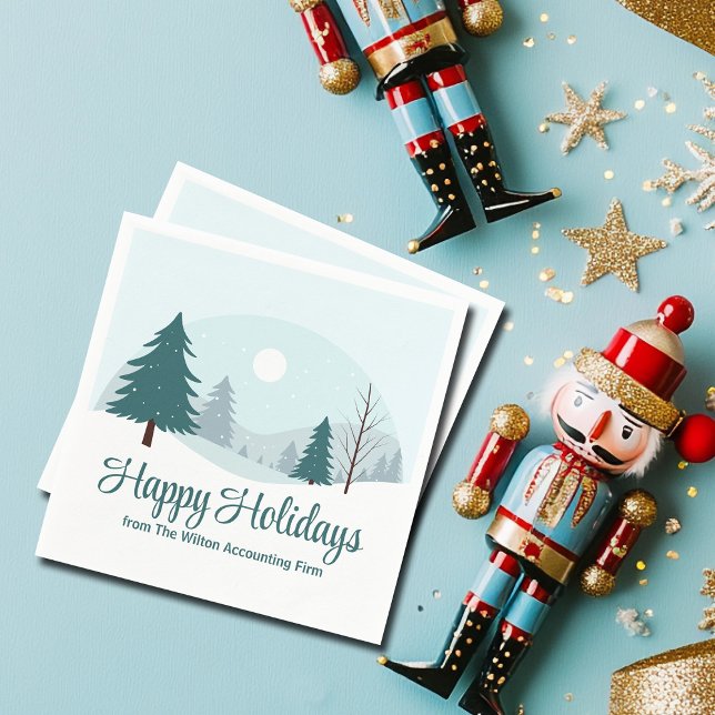 Schöne Weihnachtsbäume Winterurlaub Party Serviette (Von Creator hochgeladen)