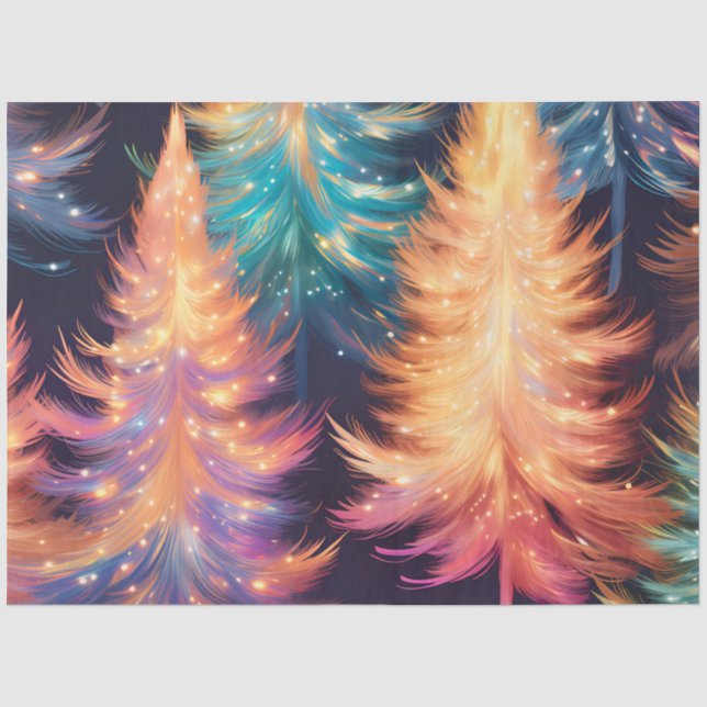 Schöne Weihnachtsbaumen Licht Sparkle Weihnachten Seidenpapier (Vorderseite)