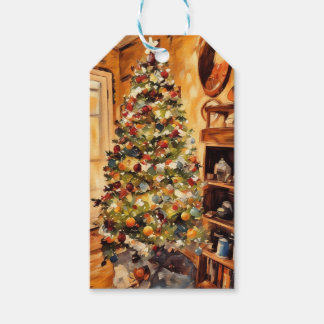 Schöne Weihnachtsbaummarke Geschenkanhänger