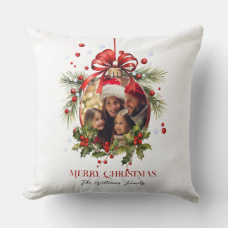 Schöne Weihnachtsbaumrahmen Familienferien Kissen