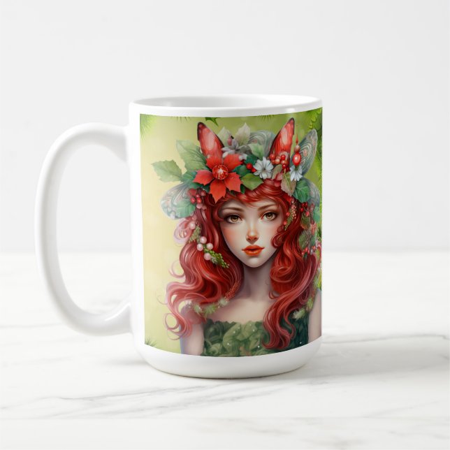 Schöne Weihnachtsdame-Tasse Kaffeetasse (Links)