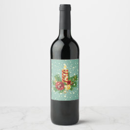 Schöne Weihnachtsdekoration Weinetikett