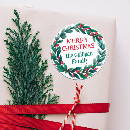 Schöne Weihnachtsfeier Frohe Weihnachten Von Runder Aufkleber