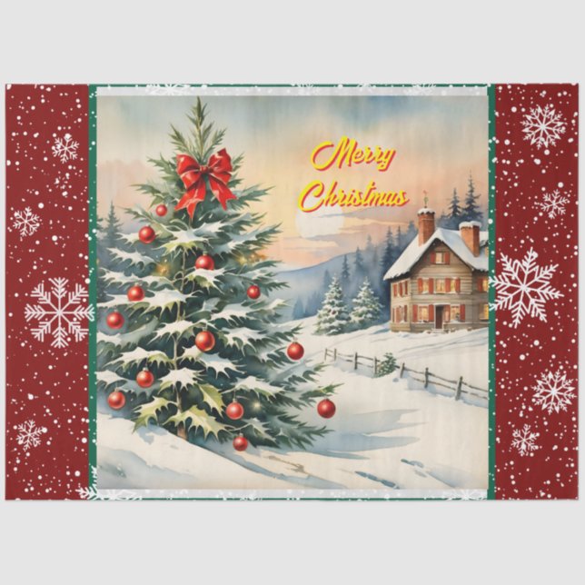 Schöne Weihnachtsfeier Moderne Sammlung Seidenpapier (Vorderseite)