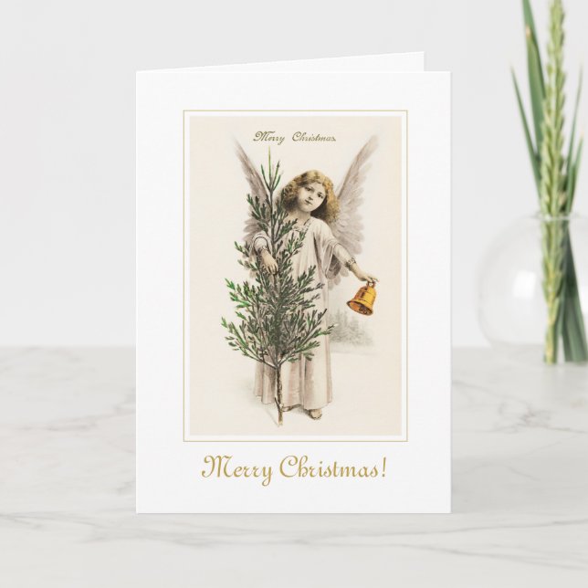 Schöne Weihnachtsfeiertage Angel Vintager Urlaub K Karte (Vorderseite)