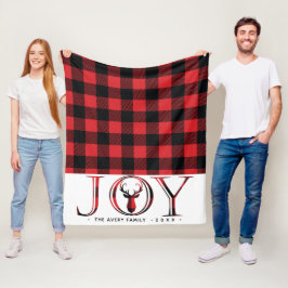 Schöne Weihnachtsfreude Kariert Personalisiert Fleecedecke