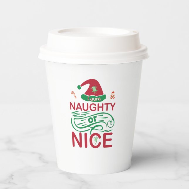 Schöne Weihnachtsfrösche mit Weihnachtsdesign Pappbecher (Vorderseite)