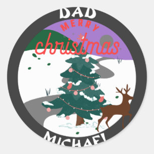 schöne Weihnachtsgeschenk für Papa, passen Sie auf Runder Aufkleber