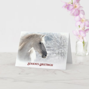 Schöne Weihnachtsgrüße Pferd und Schnee Karte