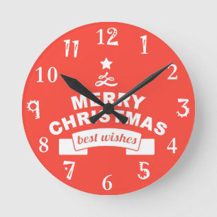 Schöne Weihnachtsgrüße Runde Wanduhr