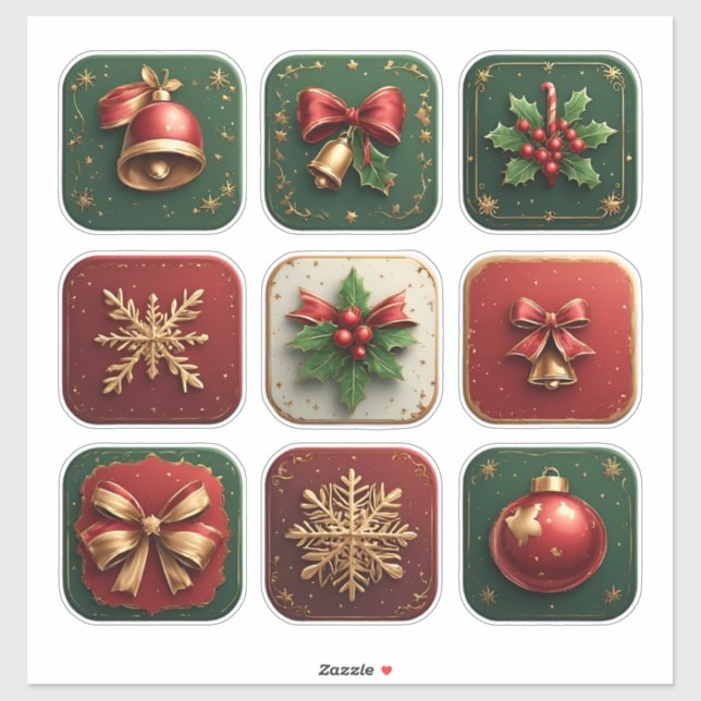 Schöne Weihnachtskekse Aufkleber (Blatt)