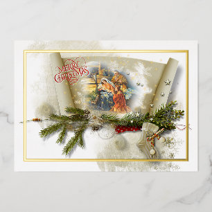 Schöne Weihnachtskrippe individuelle Weihnachten C Folien Feiertagskarte