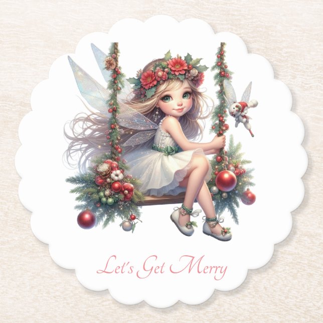 Schöne Weihnachtsküche mit Wasserfarbe Untersetzer (Vorderseite)