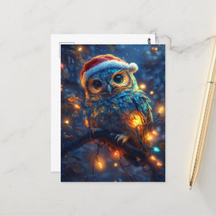 Schöne Weihnachtsschale und Lichter Postkarte