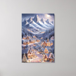 Schöne Weihnachtszeit Winter Wonderland Grußkarte  Leinwanddruck