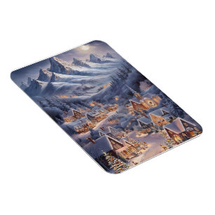 Schöne Weihnachtszeit Winter Wonderland Grußkarte Magnet