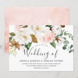 Schöne Weiß & Blütenblüte Ganzjährig Hochzeit Einladung