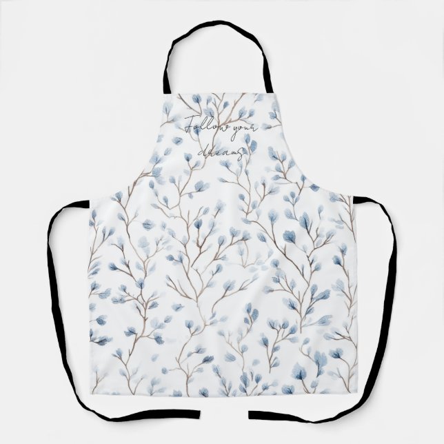 Schöne weiße blaue Blumen   Schürze (Vorderseite)