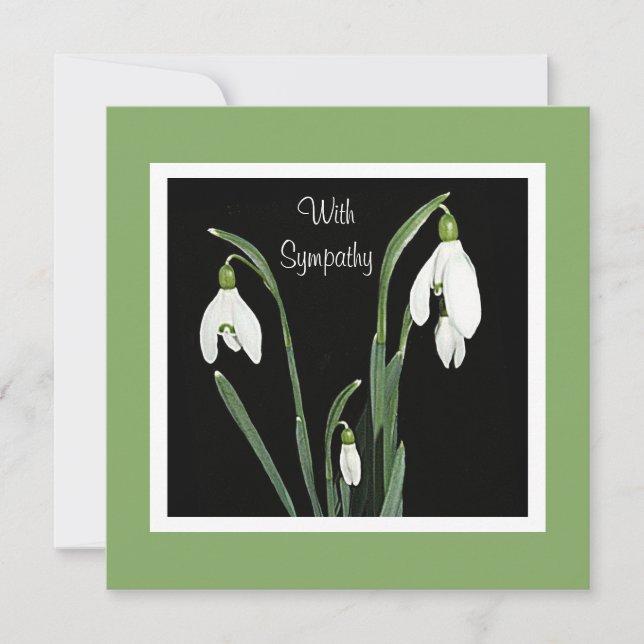 Schöne weiße Blume Blumenstrauß Kunst Beileid Karte (Vorderseite)