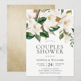 Schöne weiße Blume Elegante Paare Dusche Einladung