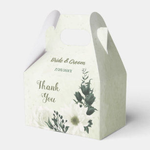 Schöne weiße Blume Grün Blätter Hochzeit Geschenkschachtel