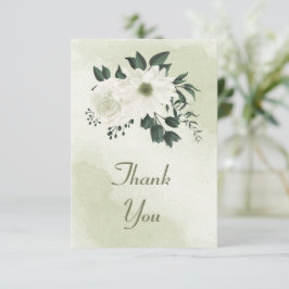 schöne weiße Blumengrün Dankeskarte