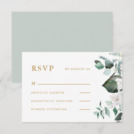 Schöne weiße Blumenkarte RSVP-Karte RSVP Karte