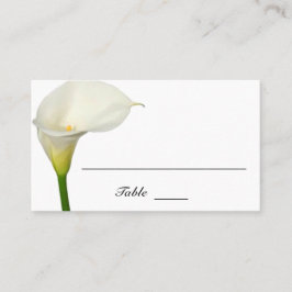 Schöne weiße Calla Lily Flat Wedding Platzkarte