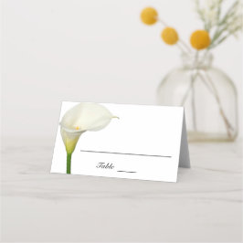 Schöne weiße Calla Lily geklappte Hochzeit Platzkarte